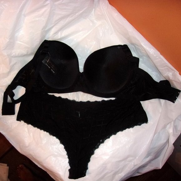 Youmita 40DD Black jacquard bra/1x Hipster Set NWT - Picture 8 of 13